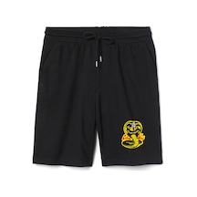 Cobra Kai Logo Erkek Siyah Şort Siyah