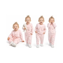 Pekminibebe 6/24 Ay Fiyonklu Penye Bebek Takımı Pembe