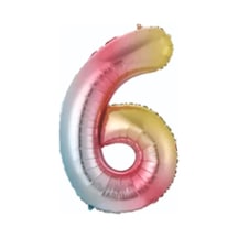34" Folyo Rakam 76cm "6" Gökkuşağı / Rainbow Gökkuşağı