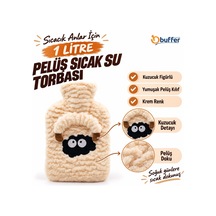 Ergonomik Peluş Kılıflı 1 Lt Termal Sıcak Su Torbası Çok renkli