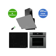 Alveus Afm Serisi S1 FM7710 + V6-04 + FM3409 Dijital Elektrikli Vitro Antrasit Ankastre Set