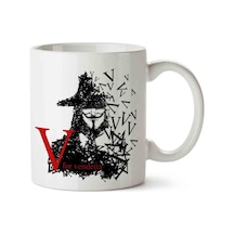 V For Vandetta Iki Tarafı Baskılı Kupa Bardak Çok Renkli