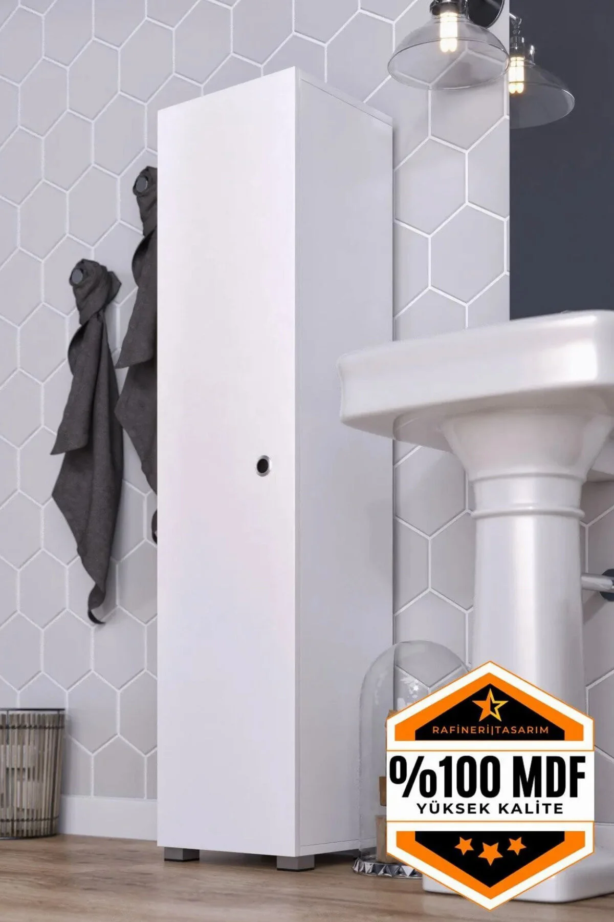 Saltık Çok Amaçlı Dolap Tek Kanat Raflı Mdf Beyaz