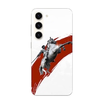 Samsung Galaxy S23 Uyumlu Şaha Kalkmış At Detaylı Atatürk Baskılı Silikon Kılıf Renkli