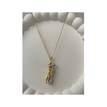 Stainless Steel Çelik Kolye Gold/gümüş Sarılan Çift 40 Cm+5 Cm Gold - Gümüş