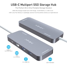 Minix Neo 240 GB SSD Harici Depolama ve Çoklu USB C Hub Port Gri