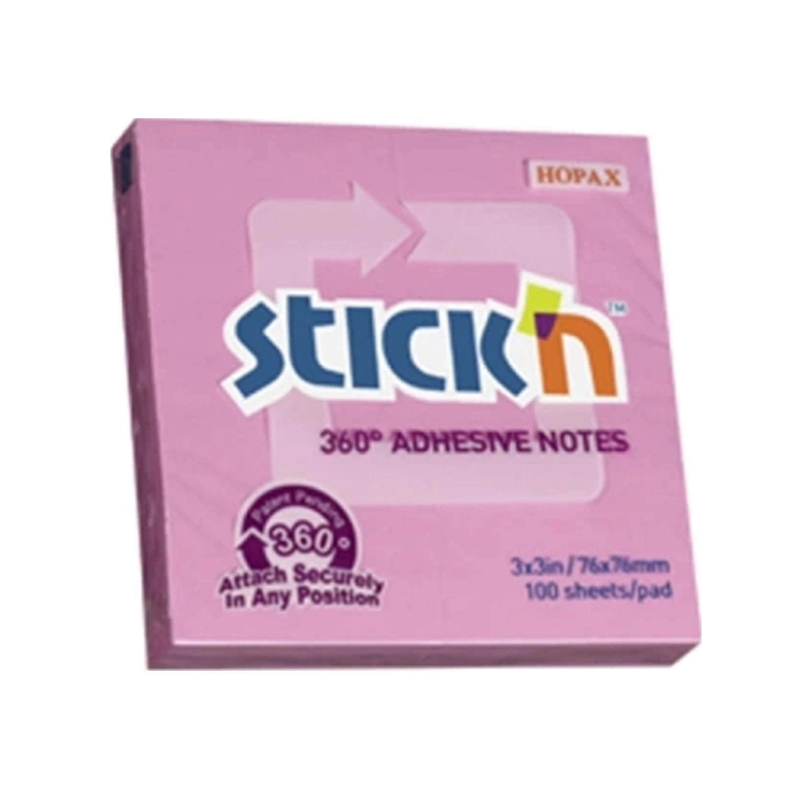 Stıckn 76x76 Pastel Pembe 360 Yapışkanlı Notluk 100 Yp.