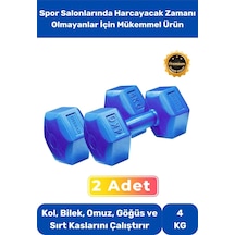 Dambıl Set Spor Egzersiz Vücut Kas Geliştirme Fitness Ağırlık Mavi 4 Kg 2 Adet