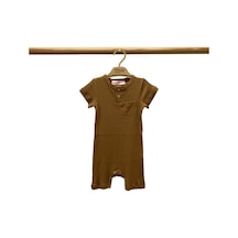 Tiffany Baby & Kids Tiffany Baby Organik Theme Cepli Kısa Rompy 88026 Kahve