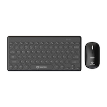 Gravion Km-bt37 Kablosuz Klavye Mouse Seti, Bluetooth + Usb Dongle 2.4g, 78 Tuş Kompakt, Türkçe Q, Pc Tv Laptop Tablet Telefon Uyumlu, Siyah Diğer