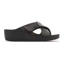 Roy Jones Kadın Ortopedik Çapraz Cırtlı Ayarlanabilir Üst Detay Konfor Modeli Günlük Terlik Yumuşak Siyah