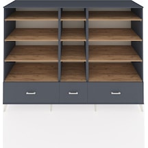 Kronos Dolap 12 Raflı 3 Çekmeceli 220x59x163 Antrasit-çam/antras Antrasit-çam/antrasit