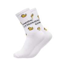 Wave Socks Baskılı Ve Desensi Yüksek Çoraplar 323082599 Beyaz