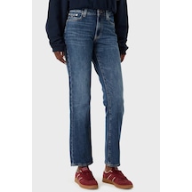 Tommy Jeans Yüksek Bel Pamuklu Wide Leg Jeans Kadın Kot Pantolon Dw0dw23019 1bk Mavi