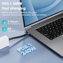 All-in-1 10 Cm Usb-c 4 Kablo Pd3.1 240w Hızlı Şarj Ve Yüksek Hızlı Veri Transferi Gri Wan-01