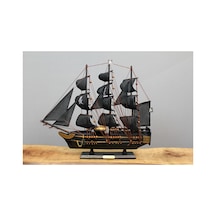 4 Adet Ahşap Korsan Gemisi Dekoratif Model 38 X 45 Cm, Oyun Ve Sergileme İçin, Wooden Pirate Ship
