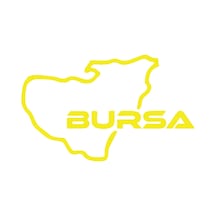 Bursa Harita Araba Sticker 17x17 Cm Sarı