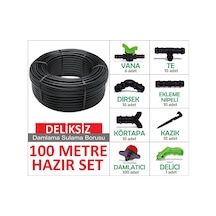 100 M. Deliksiz Düz Damlama Sulama Sistemi Bahçe Ve Ek Parçaları (415981178)