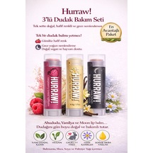 Hurraw 3 Lü Dudak Balm Seti Ahududu Vanilya Moon Doğal & Vegan