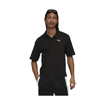Puma Essential Boxy Erkek Siyah Günlük Stil Polo Yaka T-shirt 63436201 Siyah
