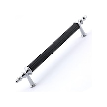 Tuana Rustik Alüminyum Metal Lüks Modern Mobilya Çekmece Mutfak Dolabı Kulpu Siyah-krom 160mm Siyah-krom