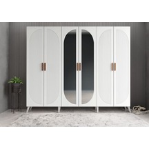 Monet Membran 6 Kapaklı Portmanto Montaj Dahil Beyaz 240 Cm