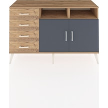 Kronos Konsol 4 Raflı 4 Çekmeceli 2 Kapaklı 132x59x83 Çam-antrasit/çam Antrasit/çam