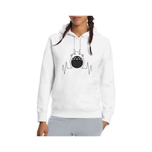 My Neighbor Komşum Totoro Baskılı Beyaz Kadın Kapşonlu Sweatshir (534767241)