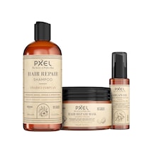 Pxel Onarıcı Saç Bakım Seti Şampuan, Maske Ve Argan Serum / Kuru, Mat Ve Yıpranmış Saçlar İçin / 400ml + Genel