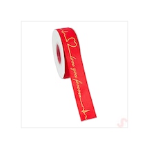 Grogren Kurdele Love You Altın Baskılı, 2,5cm X 23mt - Kırmızı 0 - 99