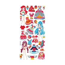 Sticker Kabartmalı Stiker Defter, Planlayıcı Etiket Sk105 9x18 Cm- Kız Giydirme