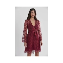 Pierre Cardin 6lı Dantelli Sabahlık Çeyiz Seti Bordo