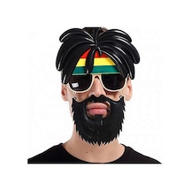 Rasta - 594 - Peruklu Rasta Sakallı Bob Marley Bıyıklı Parti Gözlüğü - Aconcept - 27x18 Cm