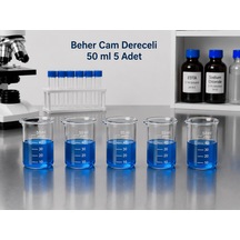 Beher Cam Dereceli 50 Ml 5 Adet