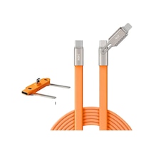 240w 2'si 1 Arada Type-c Hızlı Şarj Kablosu 1.2m Standlı, Pd Destekli, Lightning Uyumlu Çok Fon Standart