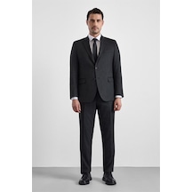 Süvari Siyah Regular Sivri Yaka Yan Cepli 4 Drop Takım Elbise Tk1007000283-s09