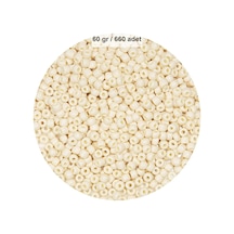 Beyaz Renk 4 Mm Yaklaşık 660 Adet / 60 Gram Cam Boncuk Oya Yazma Bileklik Ve Kolye