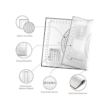 Siyah Fiberglas Silikon Pişirme Mat Büyük Yoğurma Pedi Yapışmaz Yüzey Haddeleme Hamur Mat Ölçekli Mutfak Pişirme Pasta Sayfası 80x60cm