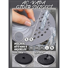 Aç Kapa Twist Gider Süzgeci Antrasit Gri Lavabo, Banyo Ve Mutfak İçin Pratik Filtre 1 Adet Antrasit - Gri