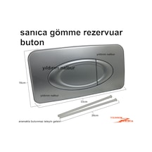 Sanica Gömme Rezervuar Buton Düğmesi Çiftli Gri Renk Sanıca Büyük