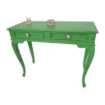 120 Cm Çekmeceli Yeşil Eskitme Dresuar & Makyaj Masası Yeşil