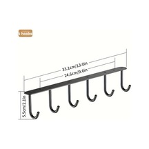 Willowhaven Polychrome Siyah 6 Kancalı Paslanmaz Çelik Kahve Fincanı Askılığı Raf Organizatör Çok Renkli