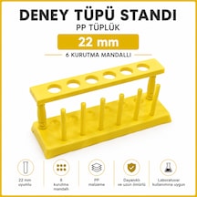 Deney Tüpü Standı 22 Mm - Pp Tüplük 6 Kurutma Mandallı