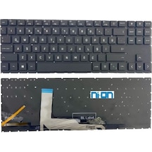 Nion Hp Omen 15-en1005nt 39c44ea,L88072-141 Uyumlu Notebook Klavye Siyah Beyaz Tuş baskılı Aydınlatmalı TR