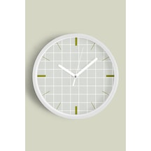 Soyut Geometrik Temalı Modern Duvar Saati - 42cm - Önü Camlı Beyaz Kasa - Sessiz Mekanizma-jh0468 Beyaz