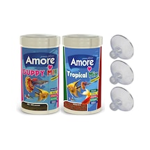 Guppy Tropikal Mix Granules Balık Yemi ve Hava Hortumu Vantuzu