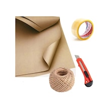 Çeyiz Kağıdı 10 Adet 70x100 Kraft Kağıdı + 1 Adet Jüt İp + 1 Adet Maket Bıçağı + 1 Adet Koli Bandı