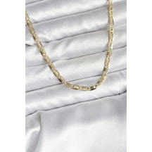 14k Gold Renk Kaplama Plaka Ezme Model Zincirli Cm Kadın Kolye - Özel Seri Bzsurn011798 altın