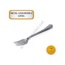 Metal Görünümlü Çatal 18 Adet