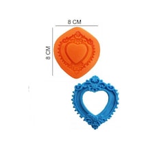 Şeker Hamur Kalıbı Silikon Çerçeve Kalpli 8 8 Cm